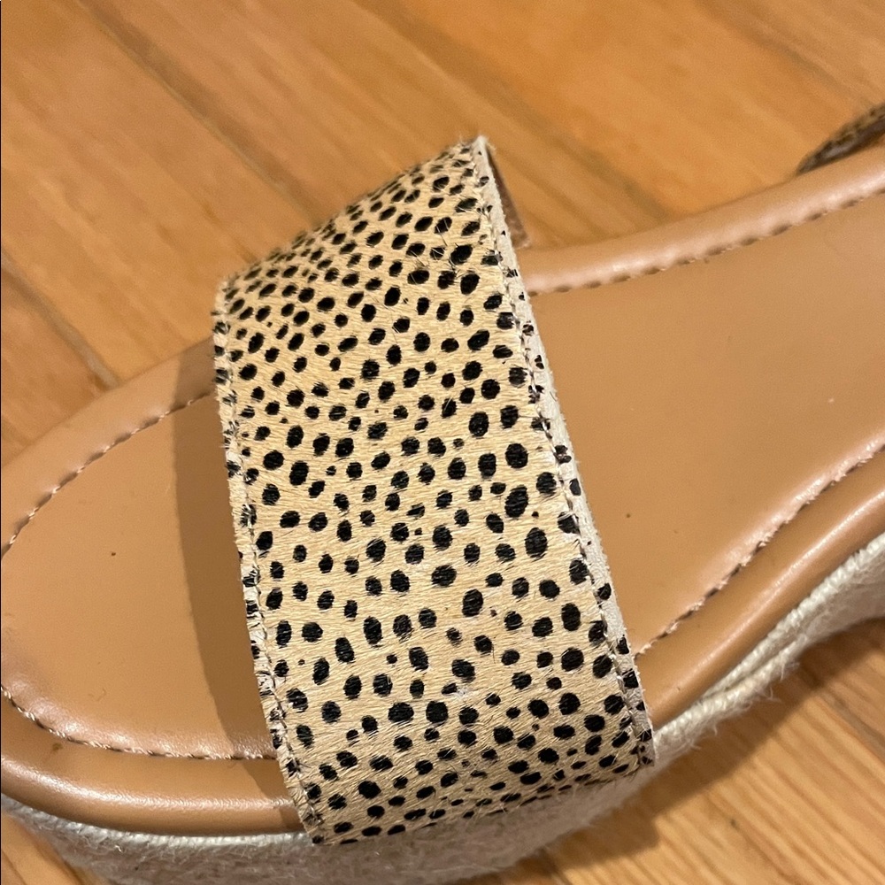 J. Crew Tan and Black Wedges - Picture 2 of 4
